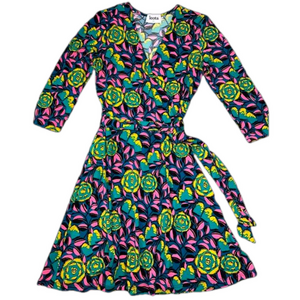 NWOT LEOTA women’s The Perfect Wrap midi dress in Marche Fleur size small NWOT